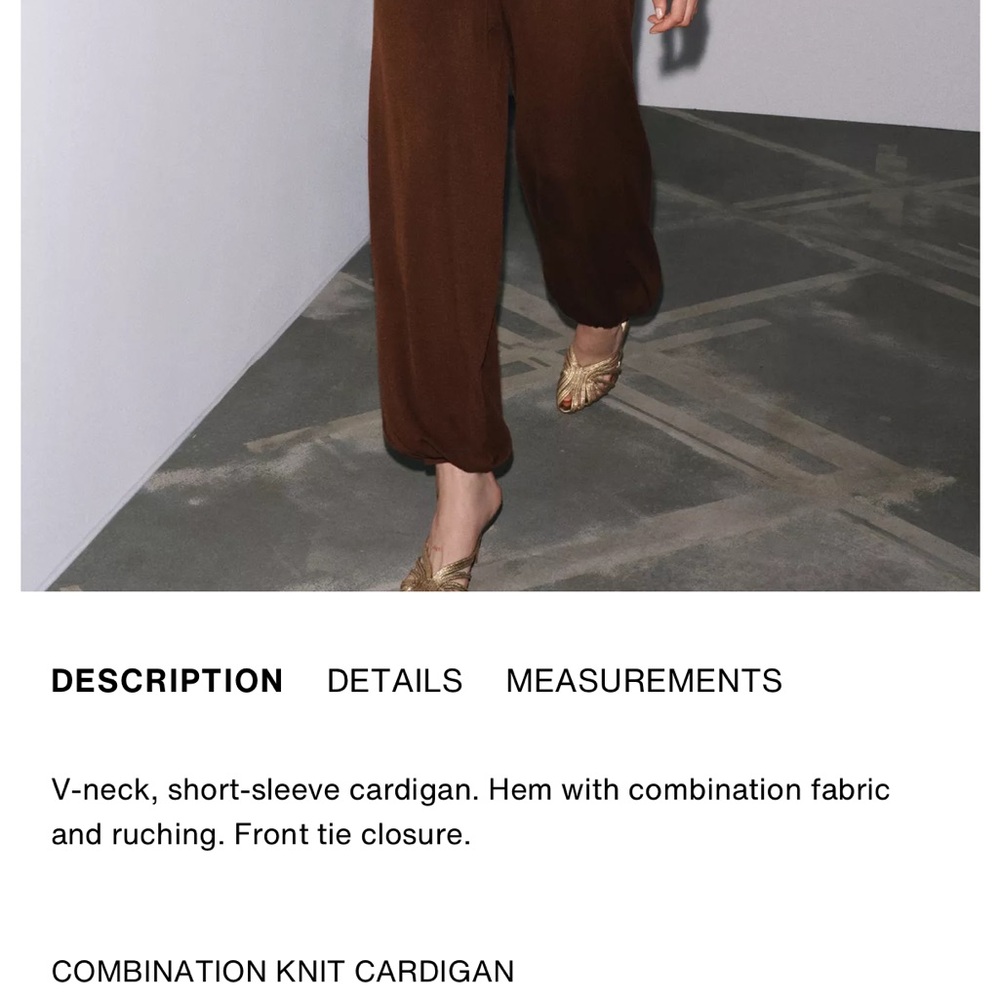Zara NWT crochet tie front knit cardigan - Picture 3 of 12